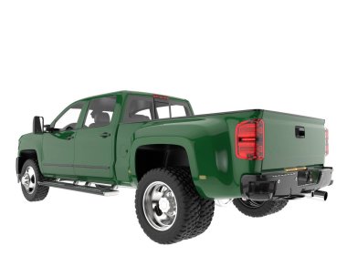 Pickup truck isolated on white background. 3d rendering - illustration