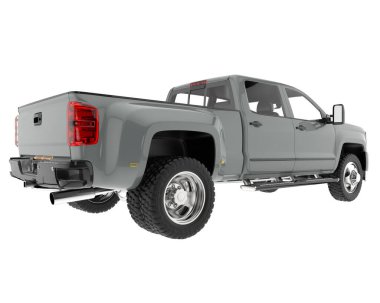 Pickup truck isolated on white background. 3d rendering - illustration