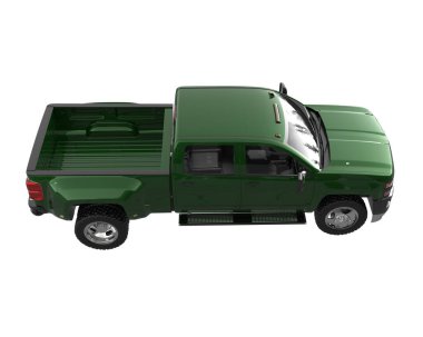 Pickup truck isolated on white background. 3d rendering - illustration