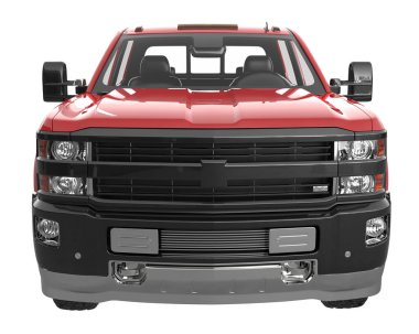 Pickup truck isolated on white background. 3d rendering - illustration