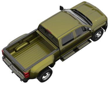 Pickup truck isolated on white background. 3d rendering - illustration