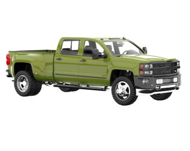 Pickup truck isolated on white background. 3d rendering - illustration