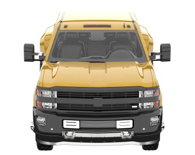 Pickup truck isolated on white background. 3d rendering - illustration