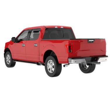Pickup truck isolated on white background. 3d rendering - illustration