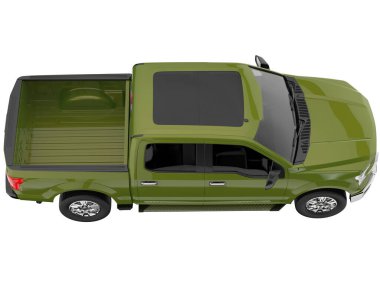 Pickup truck isolated on white background. 3d rendering - illustration