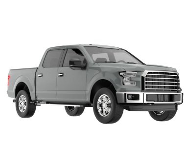 Pickup truck isolated on white background. 3d rendering - illustration