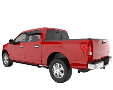 Pickup truck isolated on white background. 3d rendering - illustration