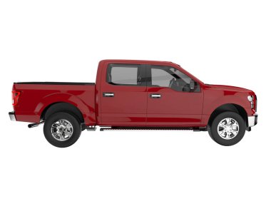 Pickup truck isolated on white background. 3d rendering - illustration