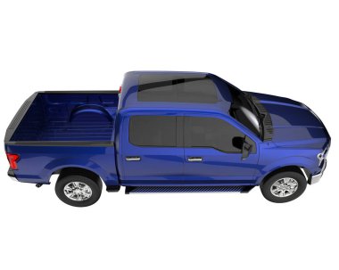 Pickup truck isolated on white background. 3d rendering - illustration