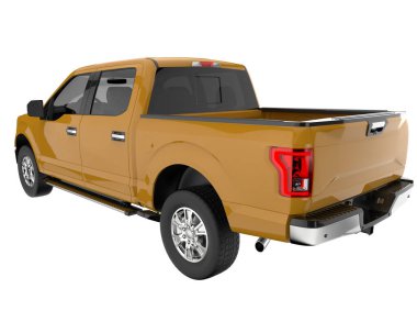 Pickup truck isolated on white background. 3d rendering - illustration