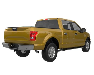 Pickup truck isolated on white background. 3d rendering - illustration