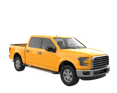 Pickup truck isolated on white background. 3d rendering - illustration