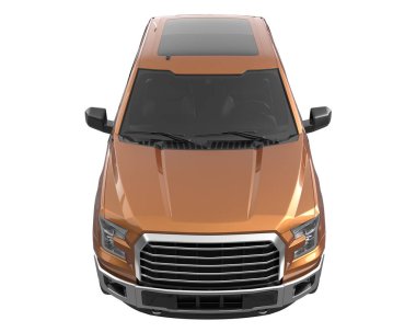 Pickup truck isolated on white background. 3d rendering - illustration