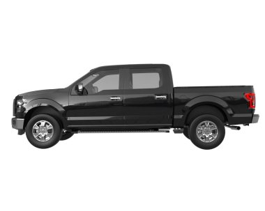 Pickup truck isolated on white background. 3d rendering - illustration