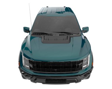 Pickup truck isolated on white background. 3d rendering - illustration