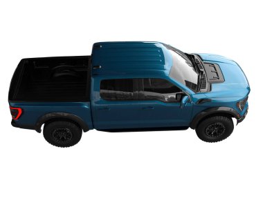 Pickup truck isolated on white background. 3d rendering - illustration