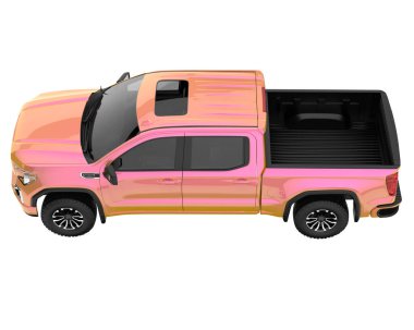 Pickup truck isolated on white background. 3d rendering - illustration