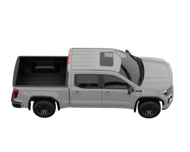 Pickup truck isolated on white background. 3d rendering - illustration
