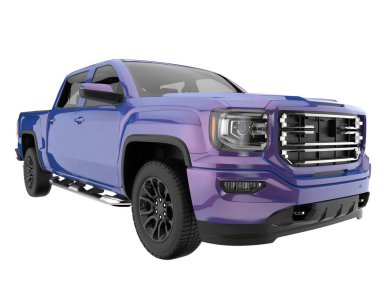 Pickup truck isolated on white background. 3d rendering - illustration