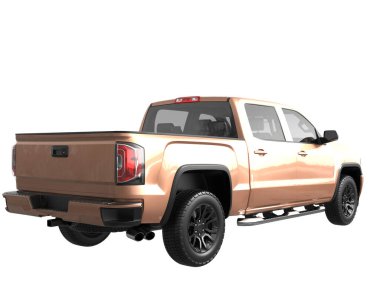 Pickup truck isolated on white background. 3d rendering - illustration