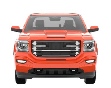 Pickup truck isolated on white background. 3d rendering - illustration