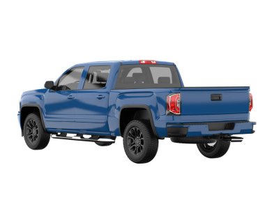 Pickup truck isolated on white background. 3d rendering - illustration
