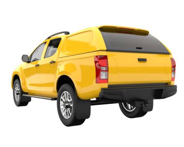 Pickup truck isolated on white background. 3d rendering - illustration