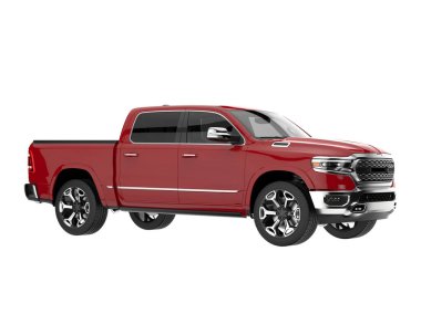 Pickup truck isolated on white background. 3d rendering - illustration