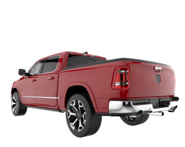 Pickup truck isolated on white background. 3d rendering - illustration
