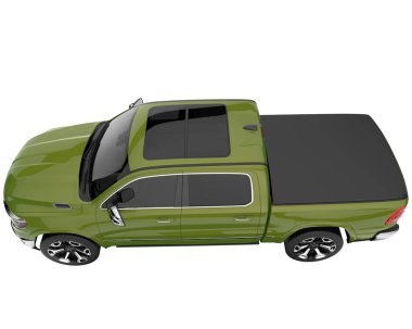 Pickup truck isolated on white background. 3d rendering - illustration