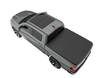 Pickup truck isolated on white background. 3d rendering - illustration