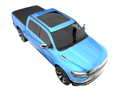 Pickup truck isolated on white background. 3d rendering - illustration