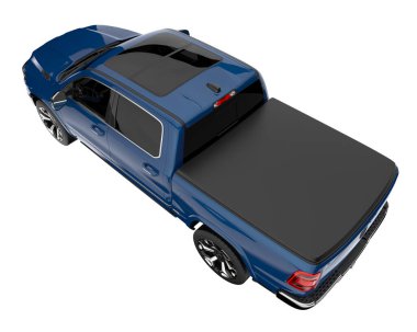 Pickup truck isolated on white background. 3d rendering - illustration