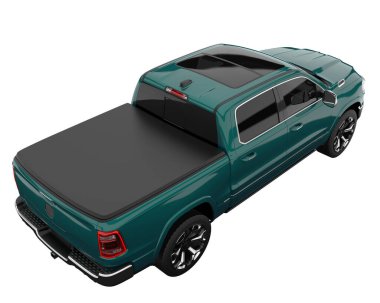 Pickup truck isolated on white background. 3d rendering - illustration