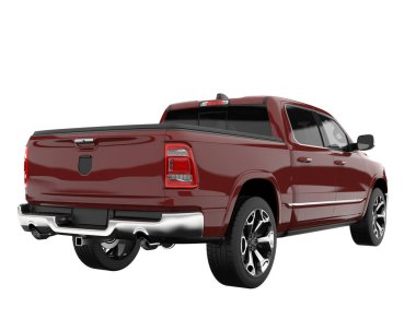 Pickup truck isolated on white background. 3d rendering - illustration