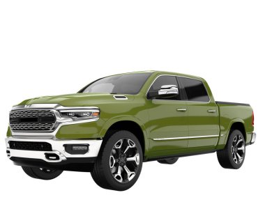 Pickup truck isolated on white background. 3d rendering - illustration