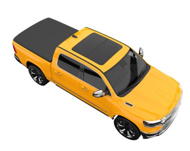 Pickup truck isolated on white background. 3d rendering - illustration