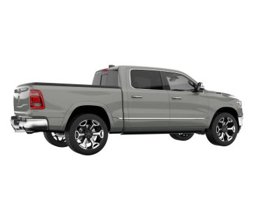 Pickup truck isolated on white background. 3d rendering - illustration