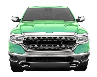 Pickup truck isolated on white background. 3d rendering - illustration