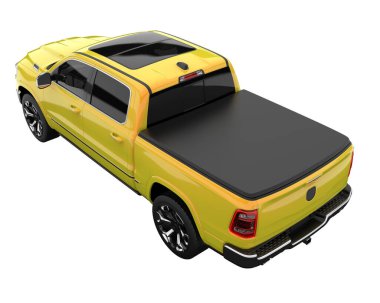 Pickup truck isolated on white background. 3d rendering - illustration