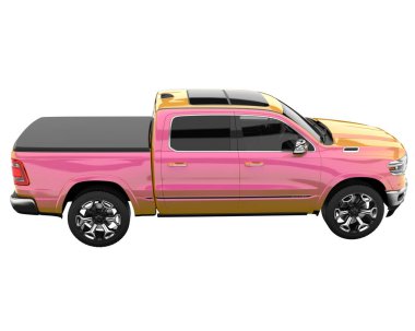 Pickup truck isolated on white background. 3d rendering - illustration