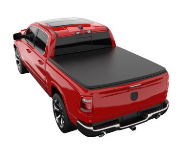 Pickup truck isolated on white background. 3d rendering - illustration