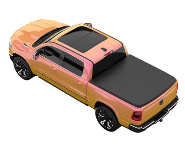 Pickup truck isolated on white background. 3d rendering - illustration