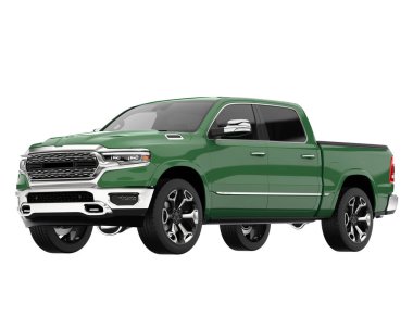 Pickup truck isolated on white background. 3d rendering - illustration