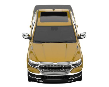 Pickup truck isolated on white background. 3d rendering - illustration