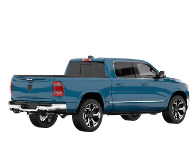 Pickup truck isolated on white background. 3d rendering - illustration