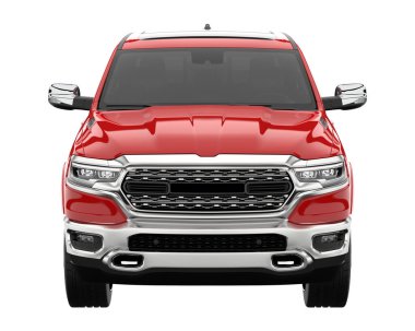 Pickup truck isolated on white background. 3d rendering - illustration