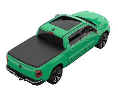 Pickup truck isolated on white background. 3d rendering - illustration
