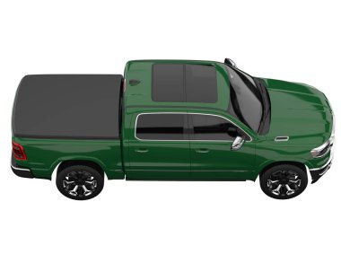 Pickup truck isolated on white background. 3d rendering - illustration