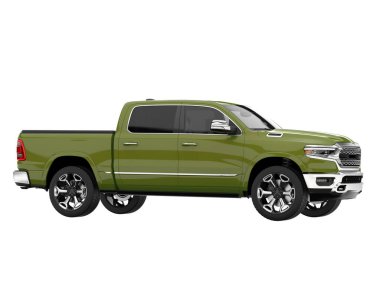 Pickup truck isolated on white background. 3d rendering - illustration